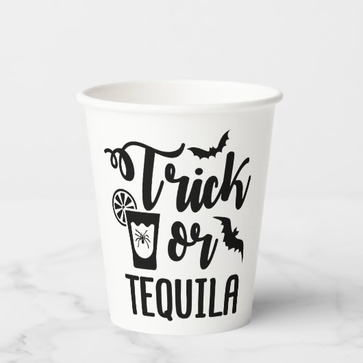 Trick of tequila grappige halloween drankje papieren bekers (Voorkant)