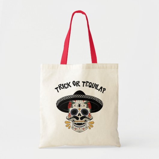 Trick of Tequila Sugar Skull Halloween Gift Tote Bag (Voorkant)