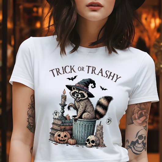 Trick of Trashy  Raccoon Halloween T-shirt