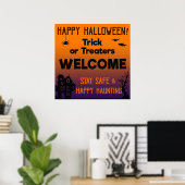 Trick of Treers Welkom Halloween Poster (Thuiskantoor)