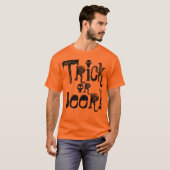 Trick or Beer Fun Halloween Orange T-Shirt (Devant entier)