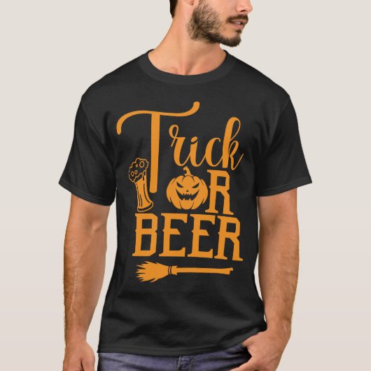 Trick or Beer Grappig Halloween Drink ontwerp 🍺🎃 T-shirt (Voorkant)