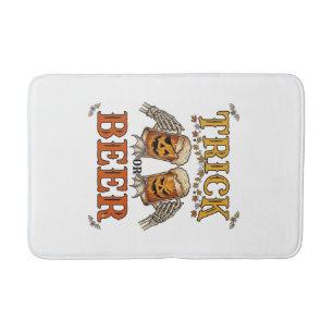 Trick Or Beer Halloween Pompoen Mok Skelet Handen Badmat