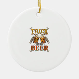 Trick Or Beer Halloween Pompoen Mok Skelet Handen Keramisch Ornament