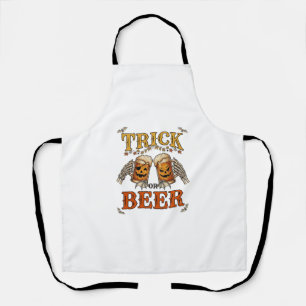 Trick Or Beer Halloween Pompoen Mok Skelet Handen Schort