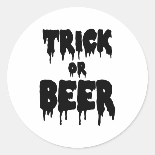 trick or beer ronde sticker (Voorkant)