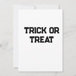 Trick or. Behandel Halloween spookachtige zwarte e Kaart