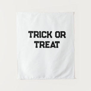 Trick or. Behandel Halloween spookachtige zwarte e Wandkleed