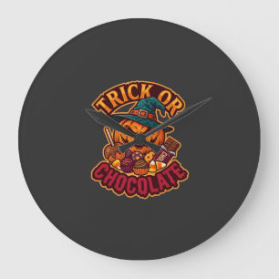 Trick Or Chocolade Halloween Pompoen Heksenhoed Ka Grote Klok