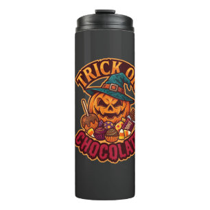 Trick Or Chocolade Halloween Pompoen Heksenhoed Ka Thermosbeker