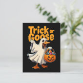 Trick or Goose Halloween Goose Briefkaart (Staand voorkant)