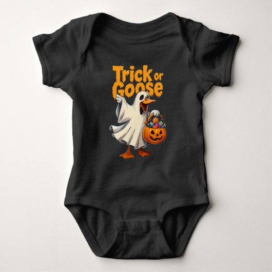 Trick or Goose Halloween Goose Romper (Voorkant)