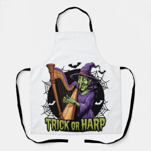 Trick or harp Spooky Witch spelen harp Halloween Schort