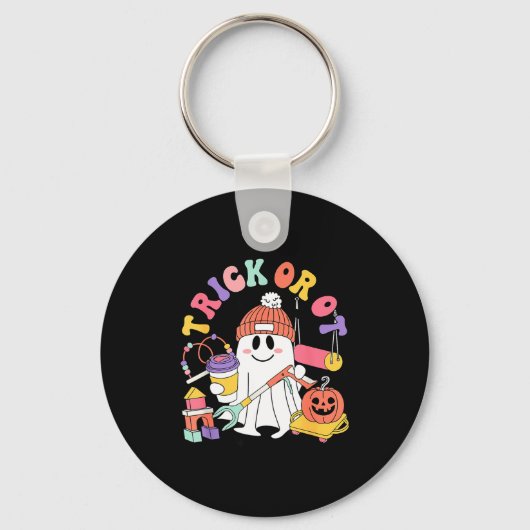 Trick Or Ot Occupational Therast Ghost Halloween W Sleutelhanger (Voorkant)