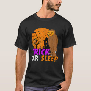 Trick or Sleep Halloween Grappige Sloth Pompoen T  T-shirt