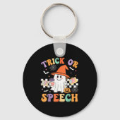 Trick Or Speech Halloween Slp Retro Speech Therapy Sleutelhanger (Voorkant)