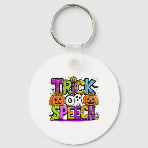Trick or Speech Halloween Teacher Ghost Mannen Vro Sleutelhanger