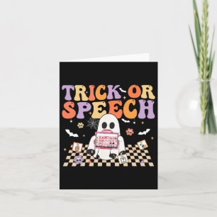 Trick or Speech Retro SLP Halloween Spraaktherapie Kaart