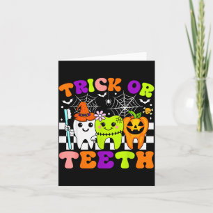Trick Or Tanden Grappige Tandheelkundige Halloween Kaart