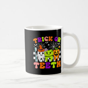 Trick Or Tanden Grappige Tandheelkundige Halloween Koffiemok