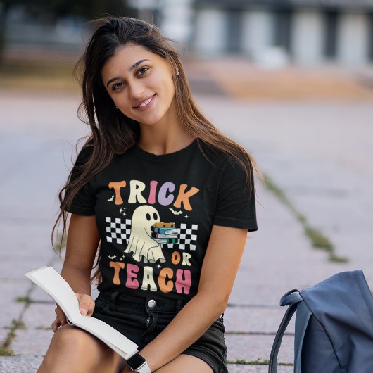 Trick or Teach Funny Halloween Teacher T-shirt