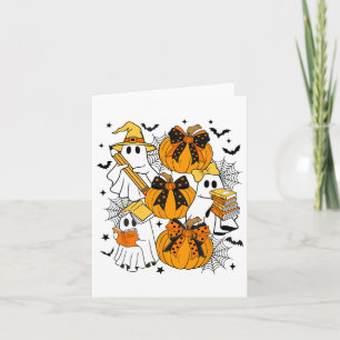 Trick Or Teach Geest Docent Halloween Retro Flora Kaart