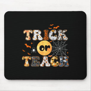 Trick or Teach Groovy Teacher Halloween Retro Floo Muismat