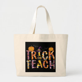 Trick or Teach/Halloween/Leraar/Laptop Grote Tote Bag