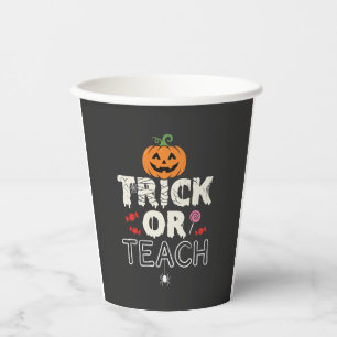 Trick or Teach Halloween Onderwijzer Ontwerp (2)_1 Papieren Bekers