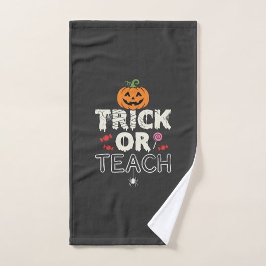 Trick or Teach Halloween Teacher Design (2)_1 (Serviette à main)