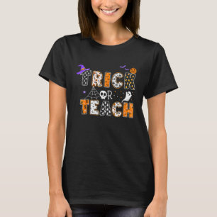Trick or Teach leraar Halloween Costume Boo Spook T-shirt