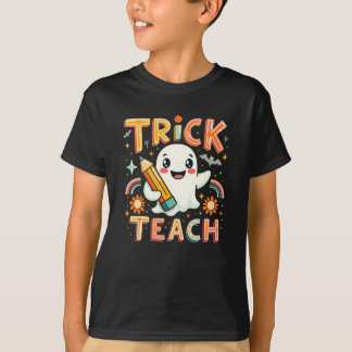 Trick Or Teach Schooljuf Geest Halloween T-shirt