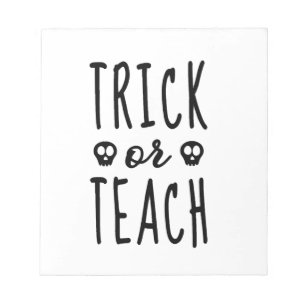 Trick or Teach T-shirt, Halloween Onderwijs T-shir Notitieblok