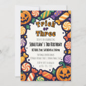 Trick or Three Halloween 3e verjaardagsfeest Kaart (Voorkant)