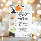 Trick or Three Halloween Ghost 3e verjaardagsfeest Kaart