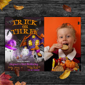 Trick or Three - Invitation d'anniversaire 3 ans e