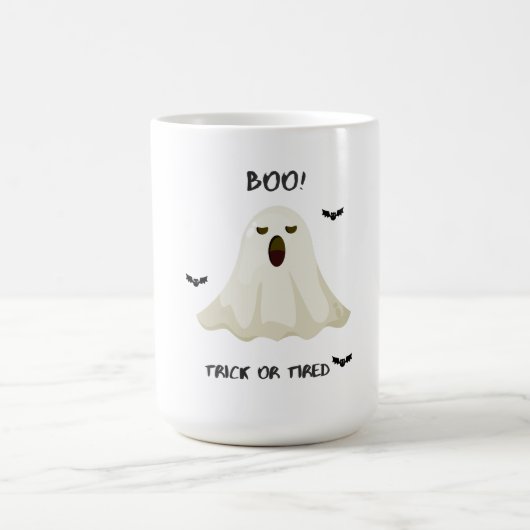 Trick or Tired – Funny Halloween Ghost Coffee Mug Koffiemok (Center)