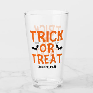 Trick Or Treat Aangepaste Naam Halloween Glas