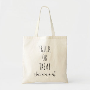 Trick or treat aangepaste naam Halloween Kinder sn Tote Bag