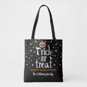 Trick or treat Aangepaste naam Halloween snoep Draagtas (Voorkant)