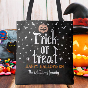 Trick or treat Aangepaste naam Halloween snoep Draagtas
