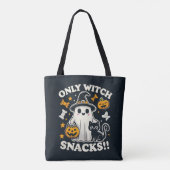 Trick or treat - Alleen heksensnacks Canvas tas (Achterkant)