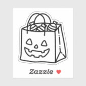Trick or treat bag doodle sticker (Vel)