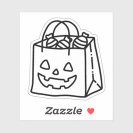 Trick or treat bag doodle sticker