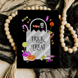 Trick or treat Bag Halloween Vakantie Groeten Kaar Kaart
