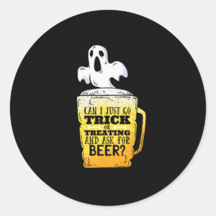 Trick or treat bier ronde sticker