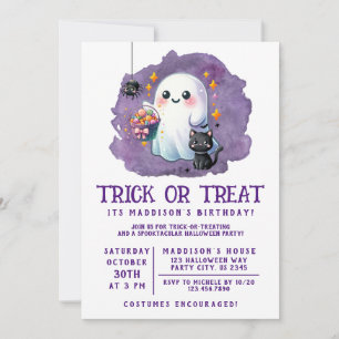 Trick or treat Birthday Uitnodiging