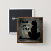 Trick or treat Black Cat - Jack o' Lantern Button (Voorkant /achterkant)