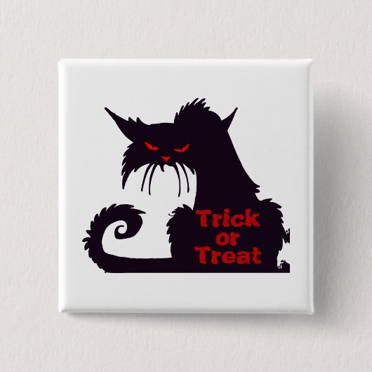 Trick or treat Black Cat Vierkante Button 5,1 Cm (Voorkant)