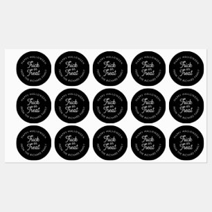 Trick or treat Black White Halloween persoonlijk Labels